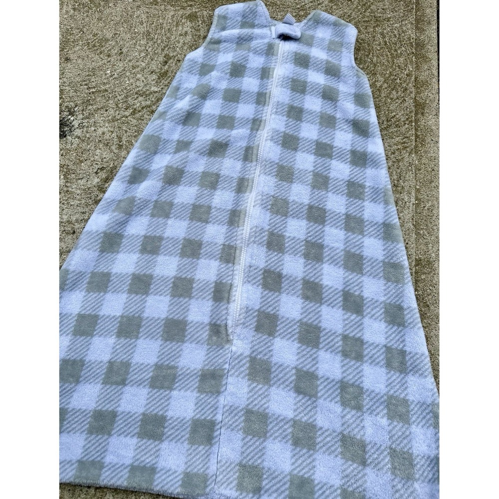 Plaid Gray White Baby Sleeping Bag Sleepsack Wearable Blanket with Zipper